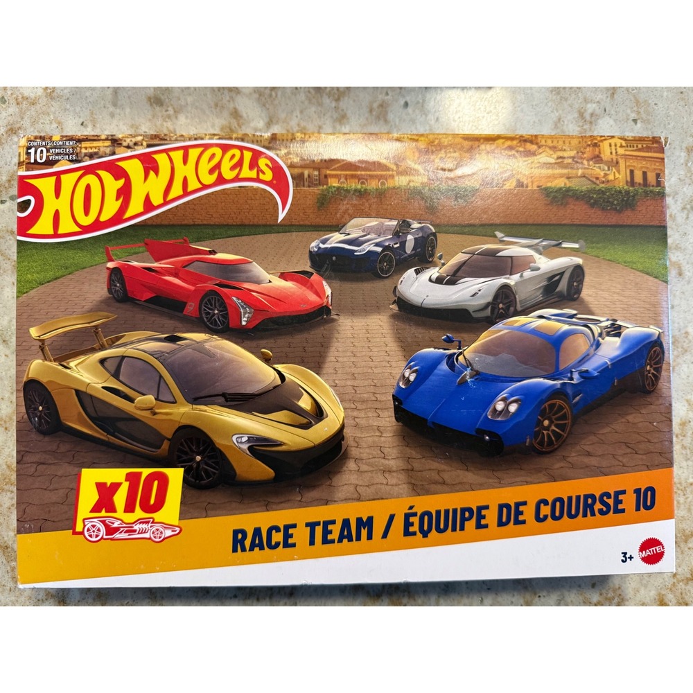 Hot Wheels Race Team 10-Pack Die-Cast Cars Set HYM96-N0715 McLaren Pagani Porsch